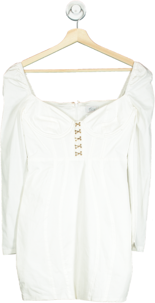 Oh Polly White Long Sleeve Bodycon Dress UK 8