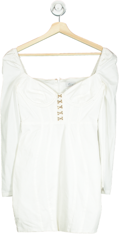 Oh Polly White Long Sleeve Bodycon Dress UK 8