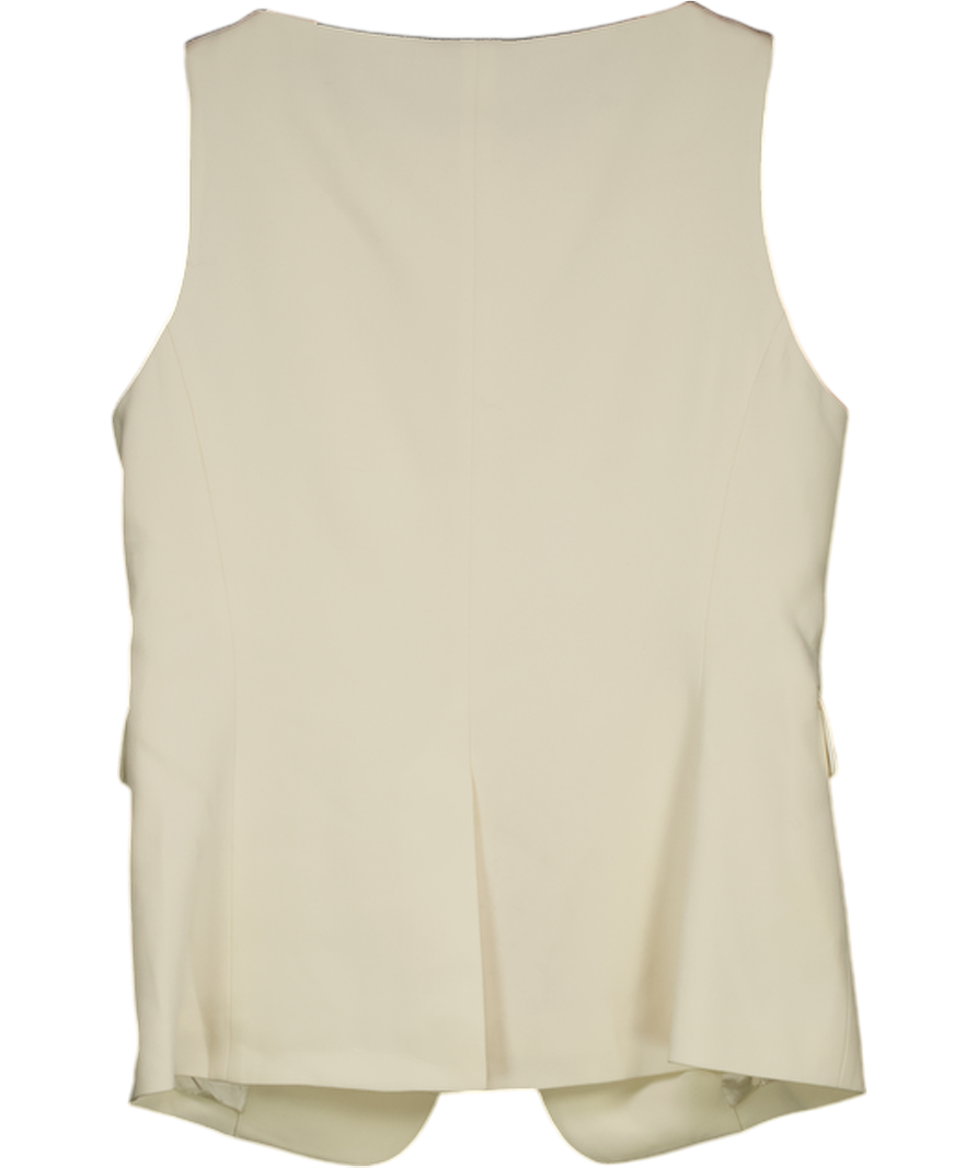 LILYSILK Cream Sleeveless Button Up Silk Vest UK 8