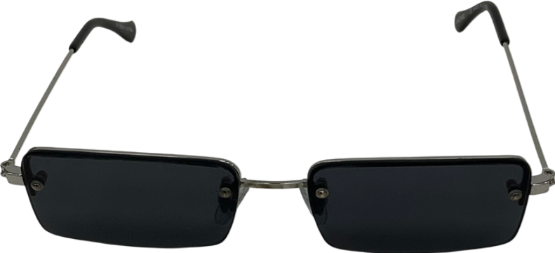 Monki Black Rimless Rectangular Sunglasses One Size