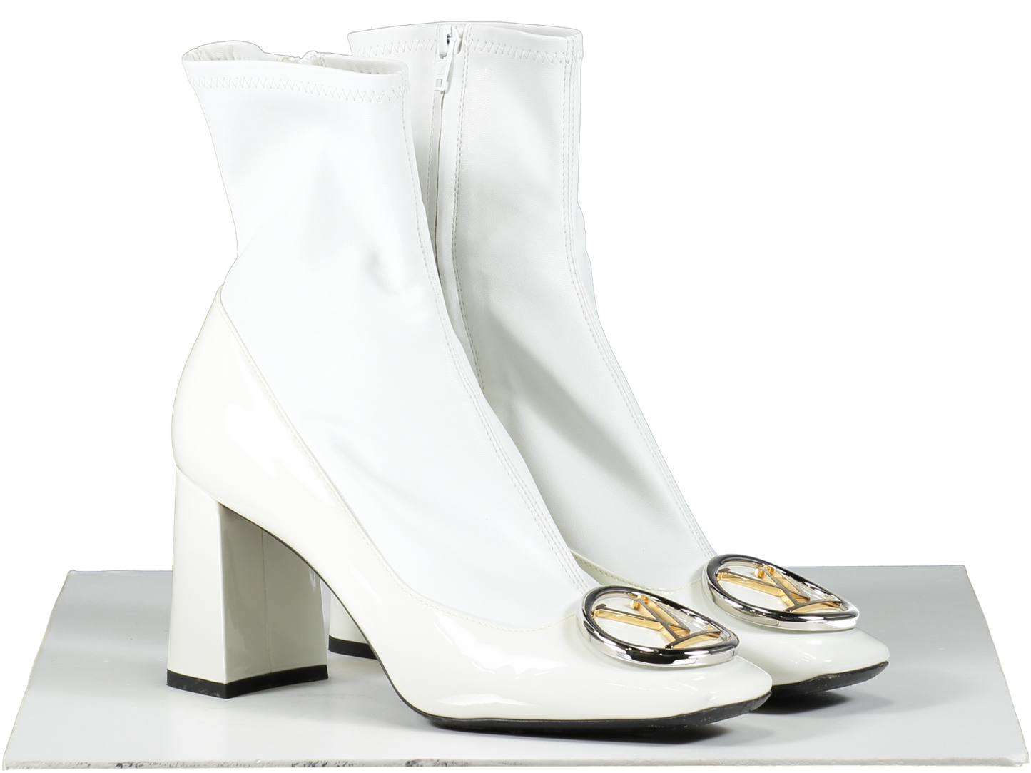 Louis Vuitton White Patent Madeleine Ankle Boots UK 6 EU 39 👠