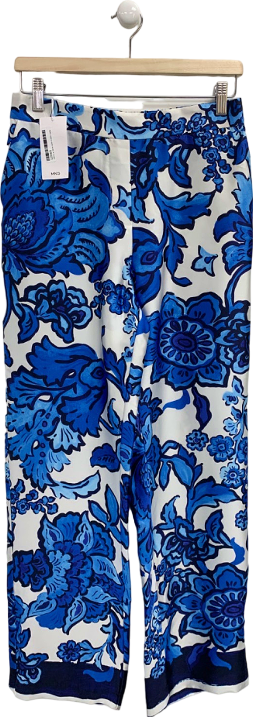 Mango Blue/White Floral Pants UK M