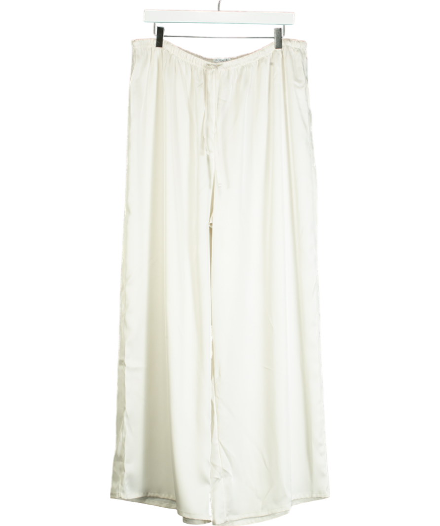 Lounge Underwear Cream Satin Wide-leg  Elasticated Trouser UK XXL