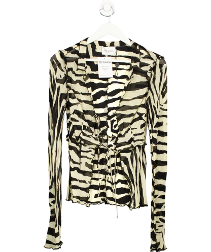 Rat & Boa Beige Zephyr Zebra Blouse UK XS