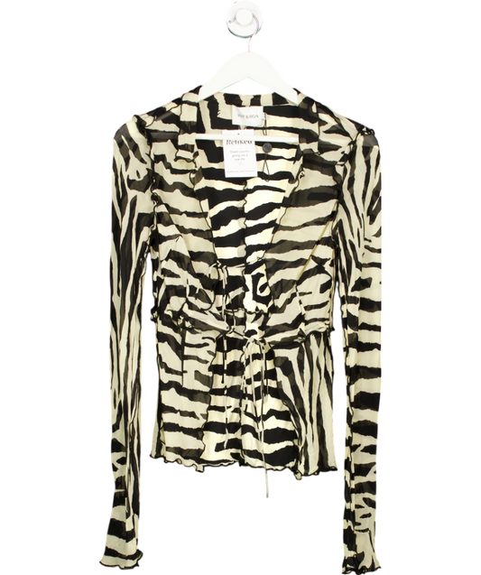 Rat & Boa Beige Zephyr Zebra Blouse UK XS