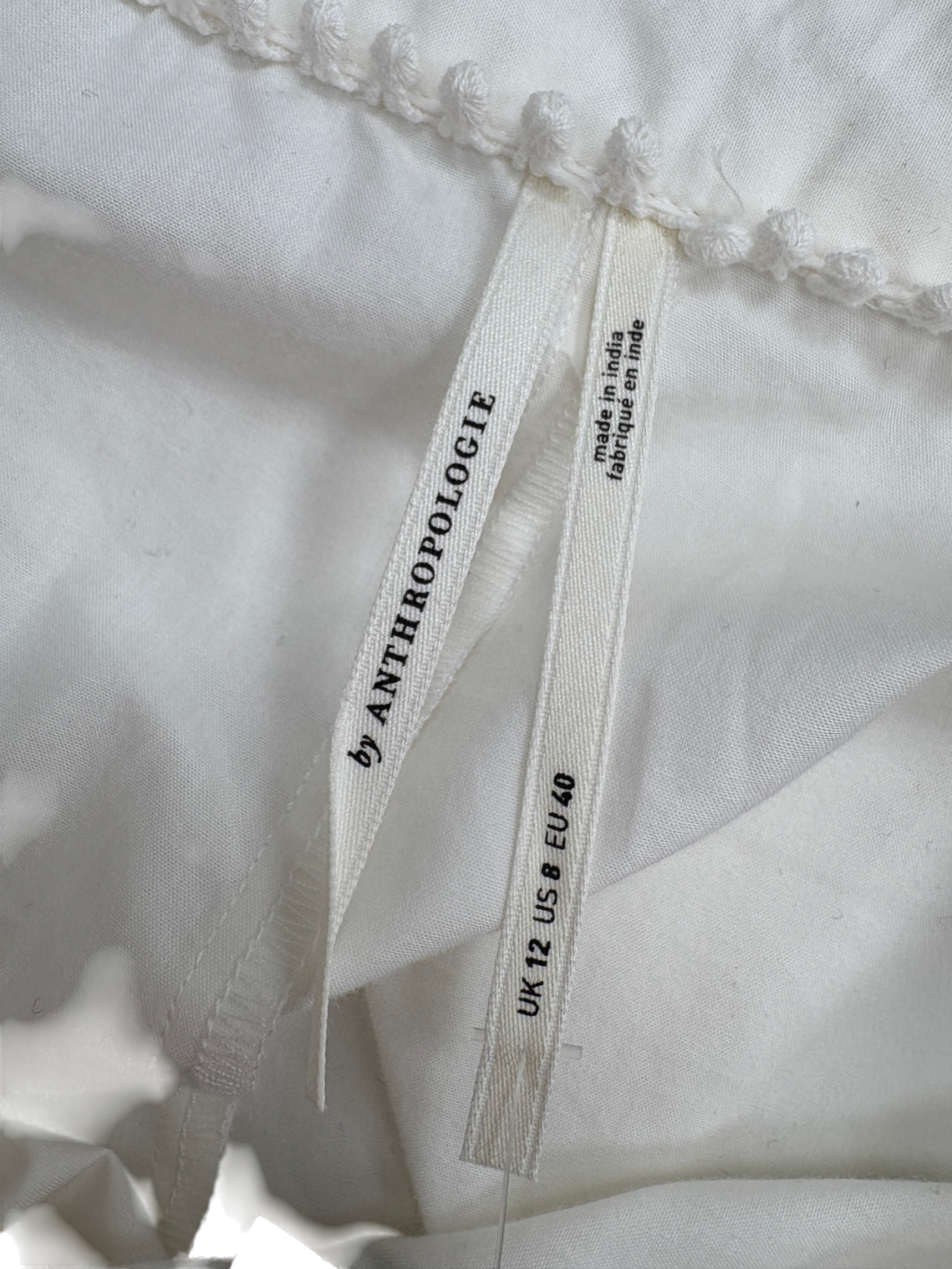 Anthropologie White Belted Buttondown Shirt UK 12