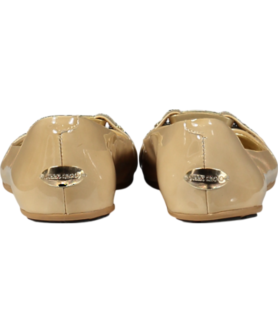 Jimmy Choo Nude Morse Patent Ballet Flats UK 4 EU 37 👠