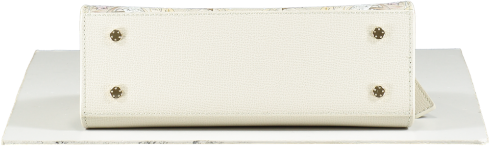 aigner Cream Leather Cybill Honeysuckle Stretch Mini Bag