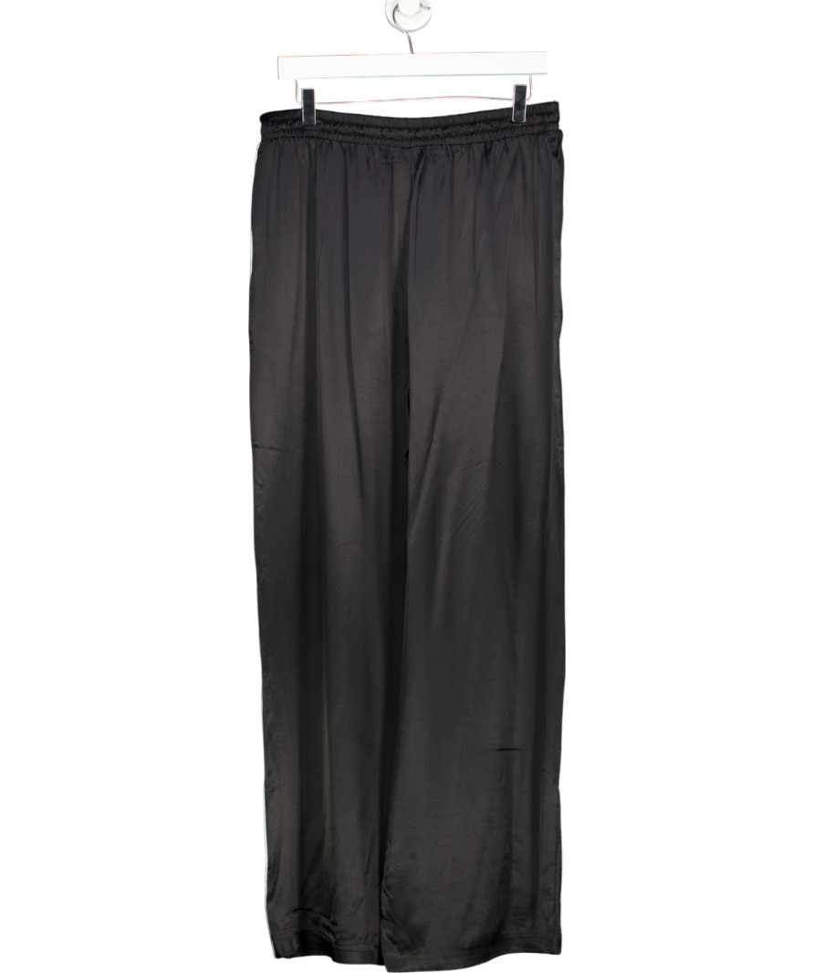 New Look Black Side Stripe Wide Leg Trousers UK 14