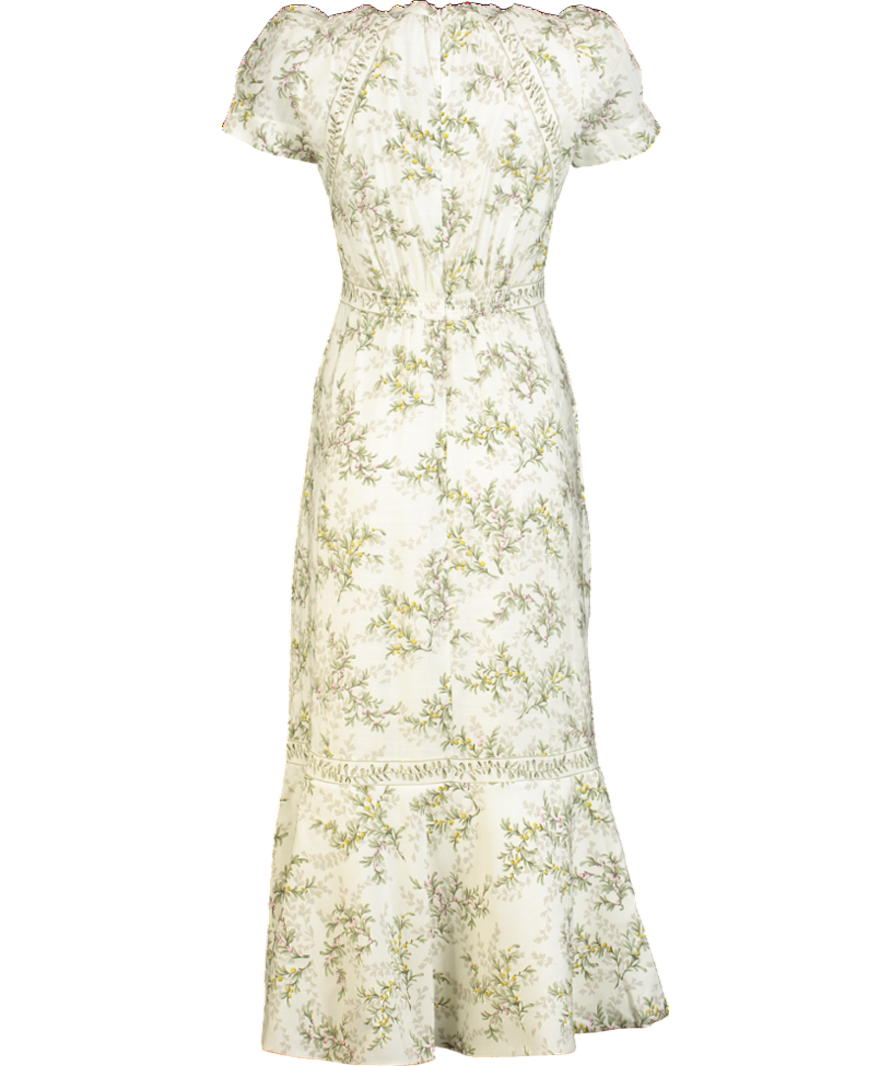 ME+EM Green Shadow Berry Print Maxi Dress UK 6