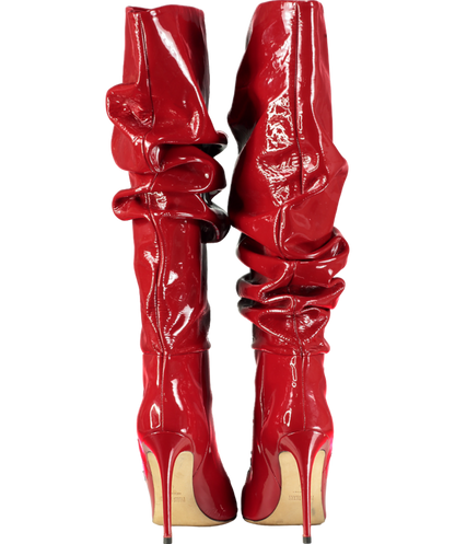 Paris Texas Red 110mm Patent-leather Slouchy Boots UK 7 EU 40 👠