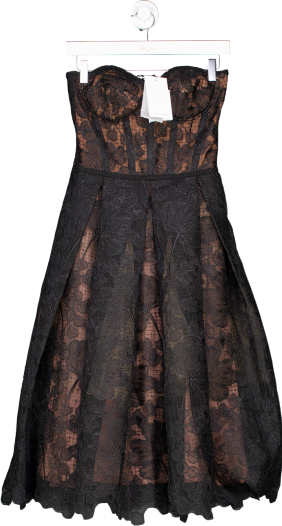 Nadine Merabi Black Olivia Corset Dress UK S