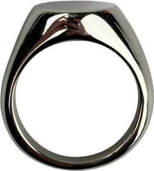 CRAFTD LONDON Stainless Steel Round Signet Ring SIZE Q