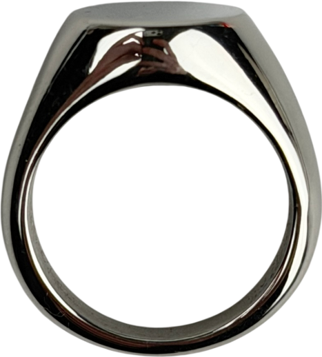CRAFTD LONDON Stainless Steel Round Signet Ring SIZE Q