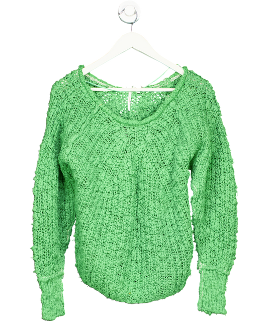 Free People Green In A Swirl boucle knit jumper UK S