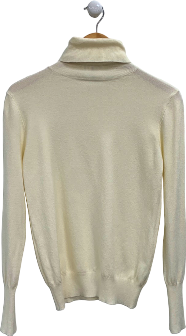 Lumina White Turtleneck Jumper UK S