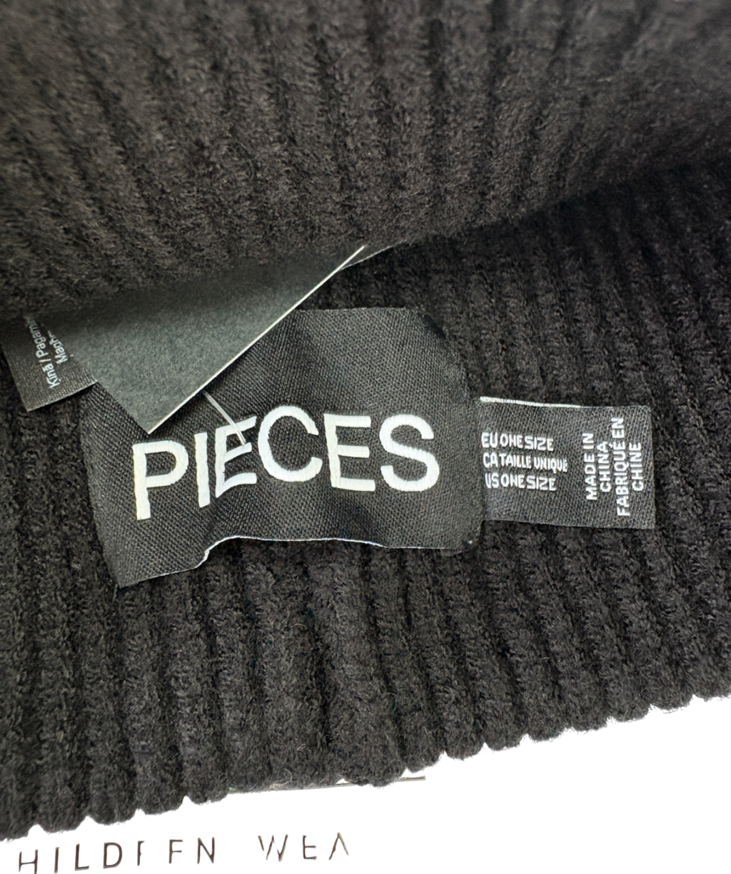Pieces Black Pearl Beanie Hat And Arm Warmers One Size