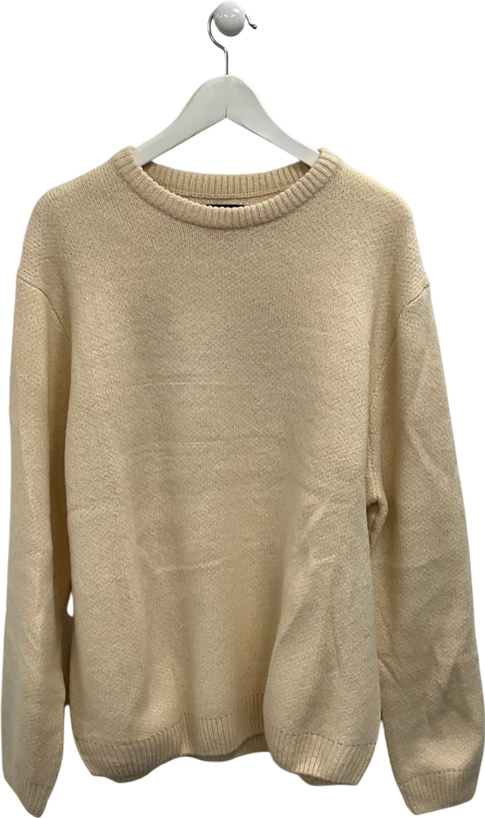 ASOS Cream Oversize Crewneck Jumper UK M