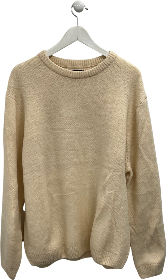 ASOS Cream Oversize Crewneck Jumper UK M