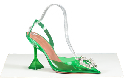 Amina Muaddi Begum Glass Heel In Emerald Green UK 5.5 EU 38.5 👠