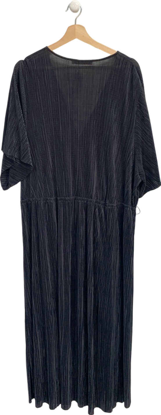 Red Herring Black Ribbed Midi Dress UK 28