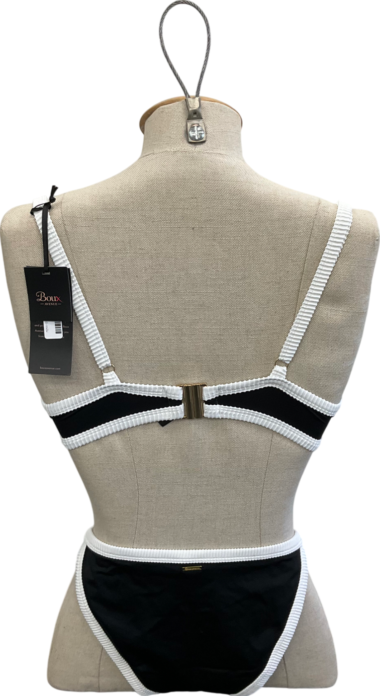 boux avenue Black Palazzo Double Boost Bikini Top 32dd And Side String Briefs UK 8