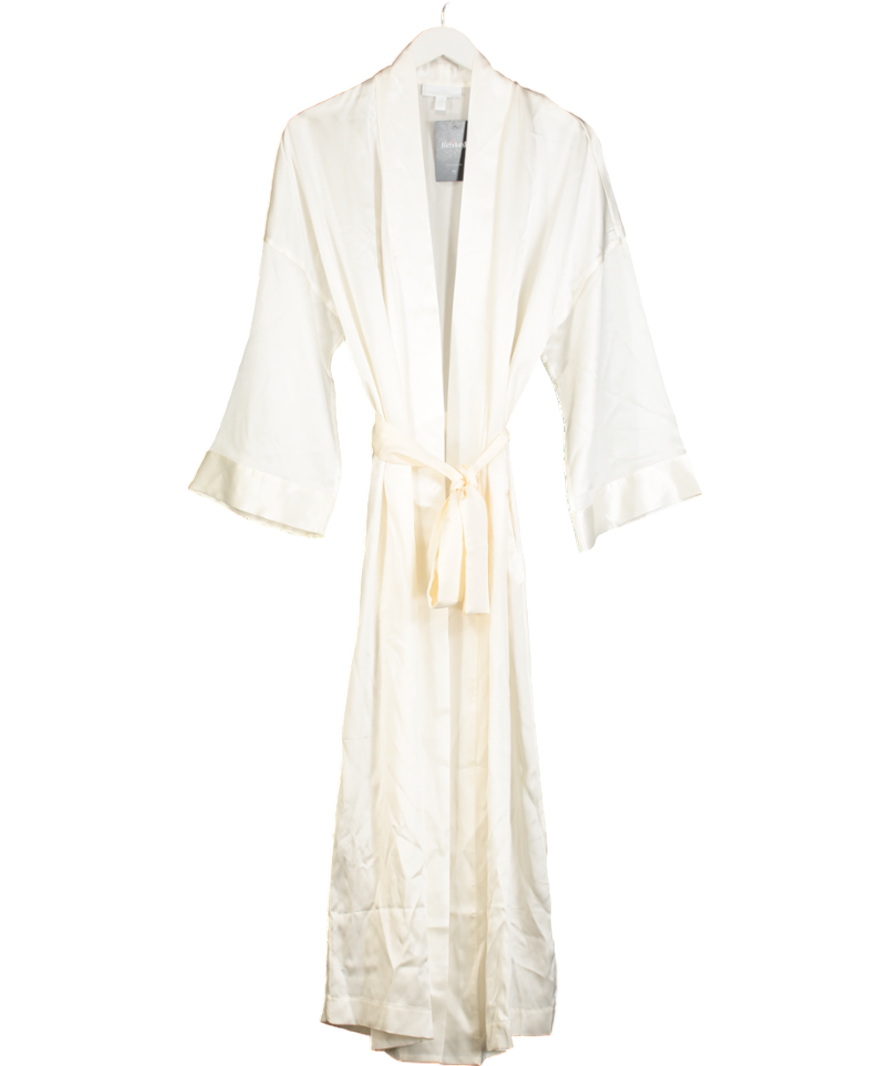 The White Company Ivory White 100% Silk Robe UK S