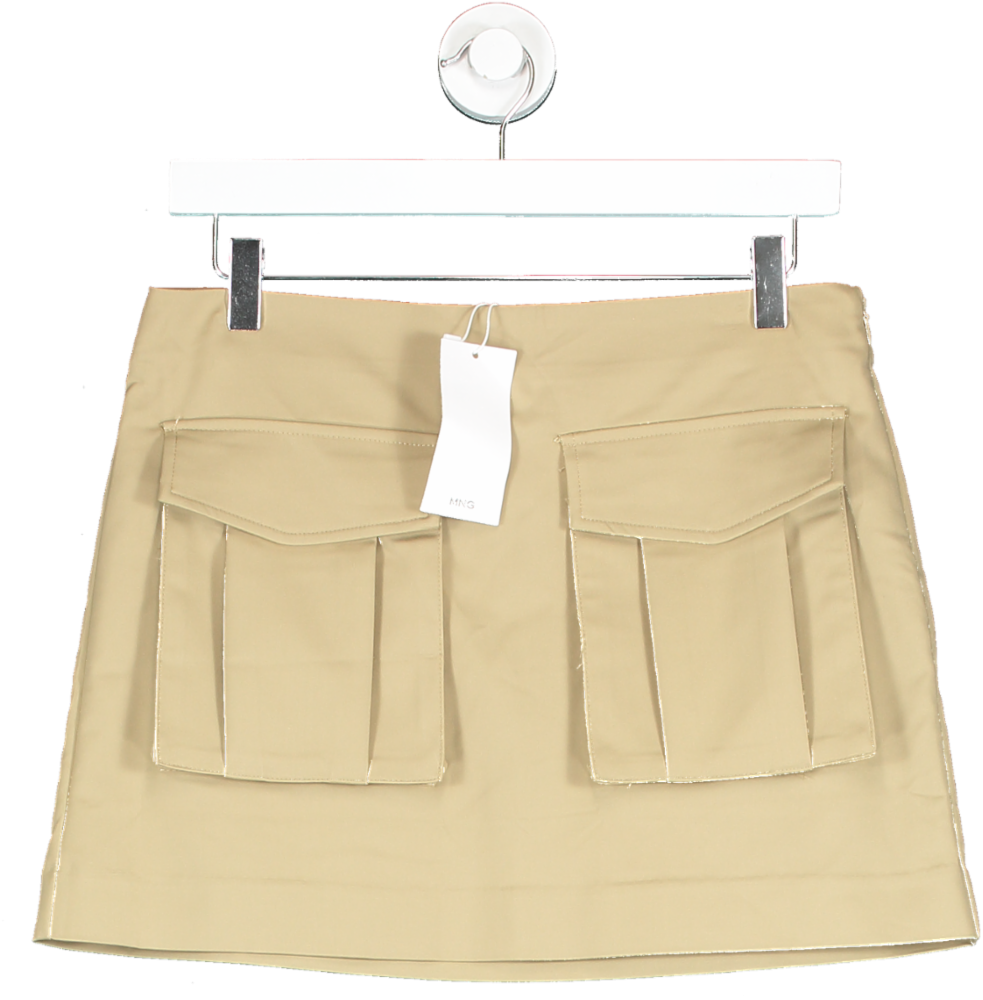 MANGO Beige Arlet Utility Pocket Mini Skirt UK 8