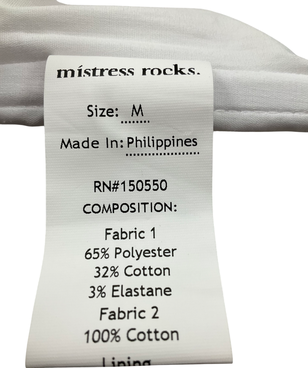 Mistress Rocks White Embroidered Floral Top UK M