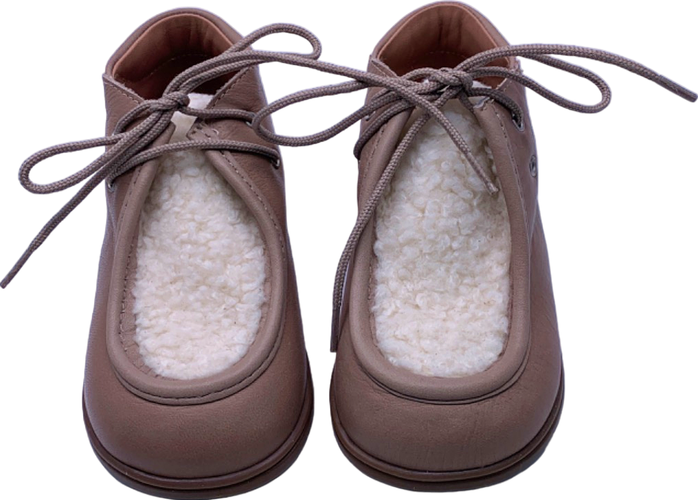 Papouelli Taupe Shearling Lined Booties EU 23