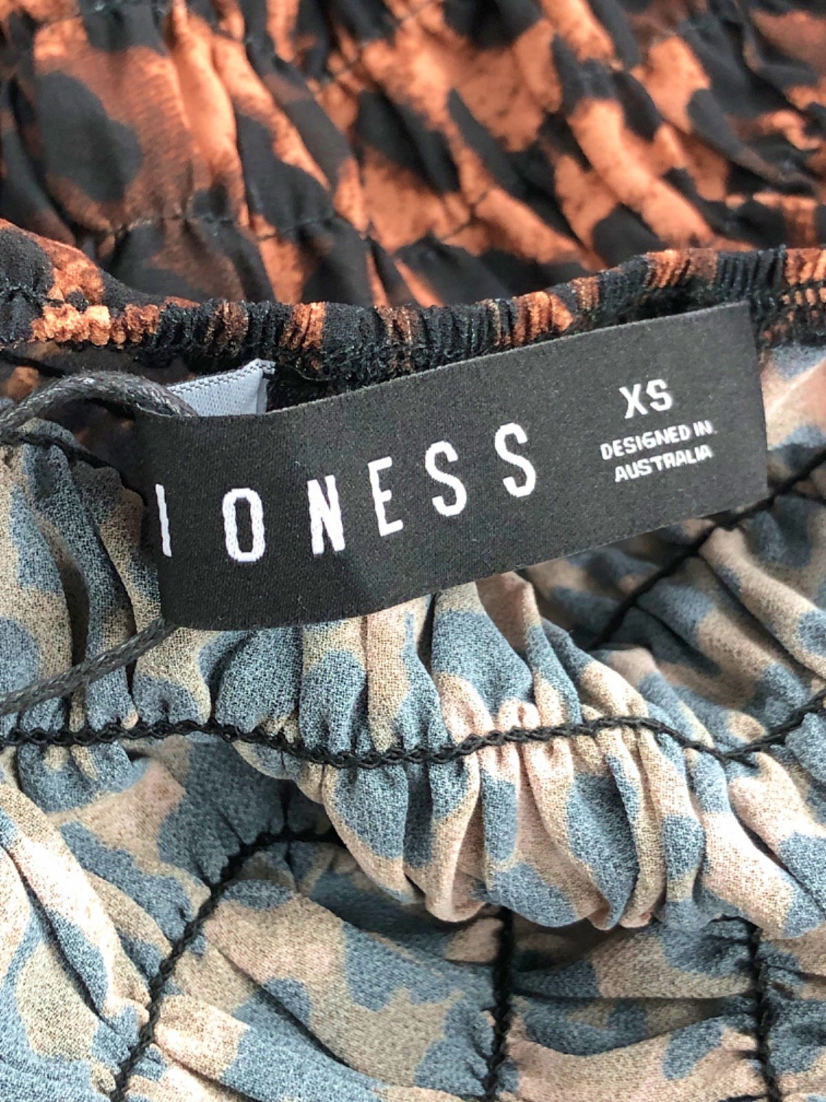 Lioness Leopard Print Pleated Crop Top UK XS