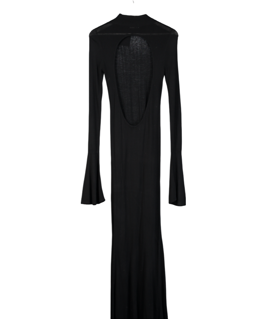 House of CB Black Sancha Stretch Knit Backless Maxi Dress UK S