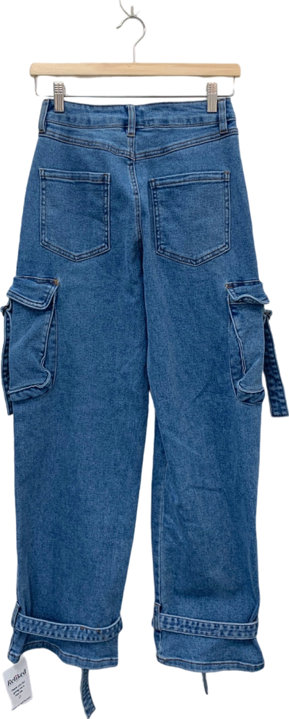 Fashion Nova Blue Cargo Jeans Size 1