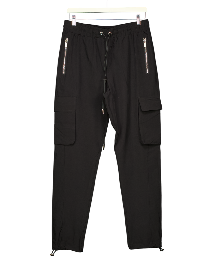 Couture Black Slim Fit Cargo Trousers UK M