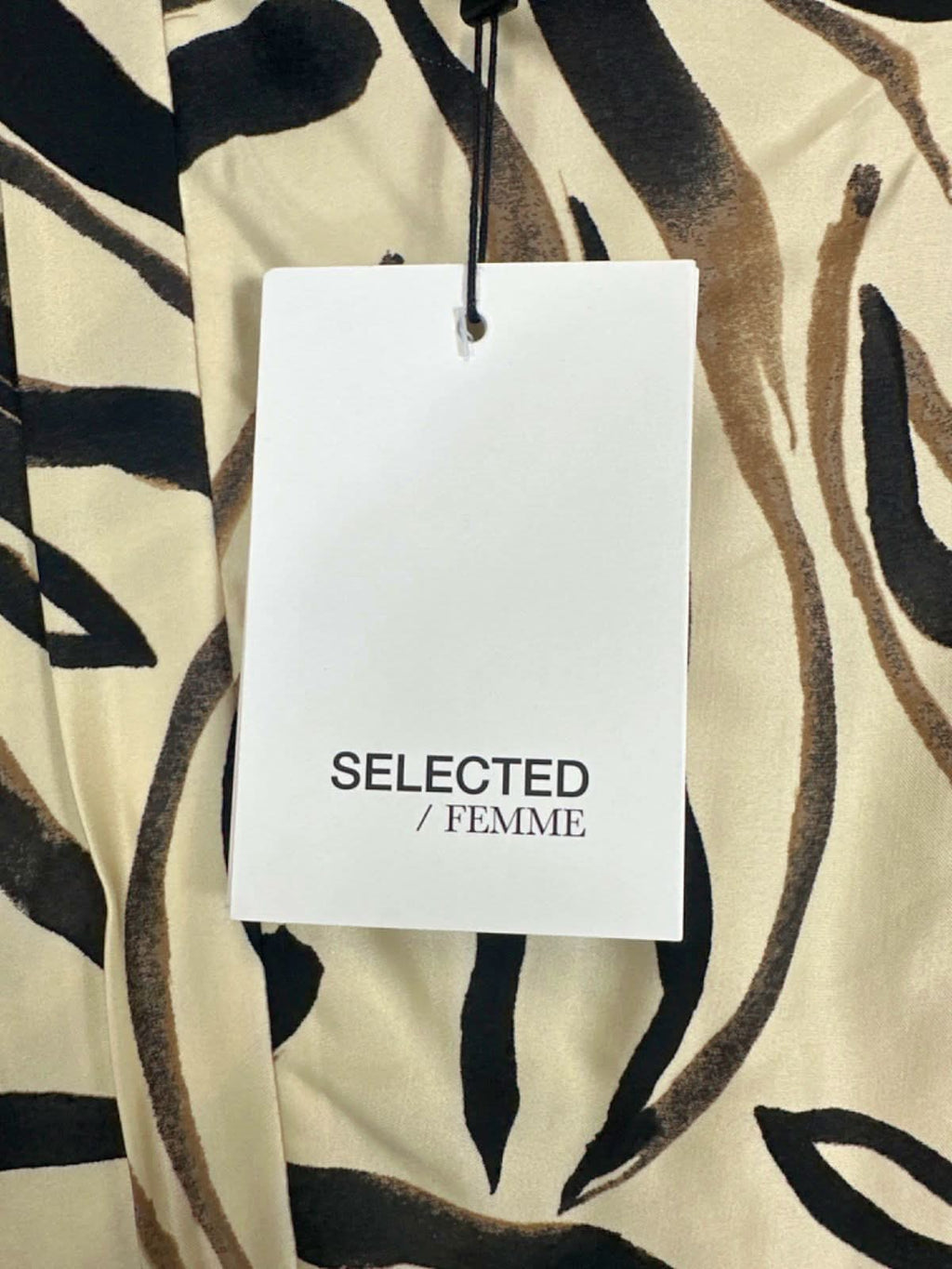 Selected Femme Multicolour Zebra Print Satin Dress Short SLFALANIA Size 10