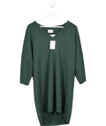 Claudie Pierlot Green Knitted jumper dress with gold button detail  UK 12