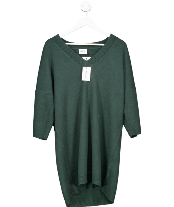 Claudie Pierlot Green Knitted jumper dress with gold button detail  UK 12