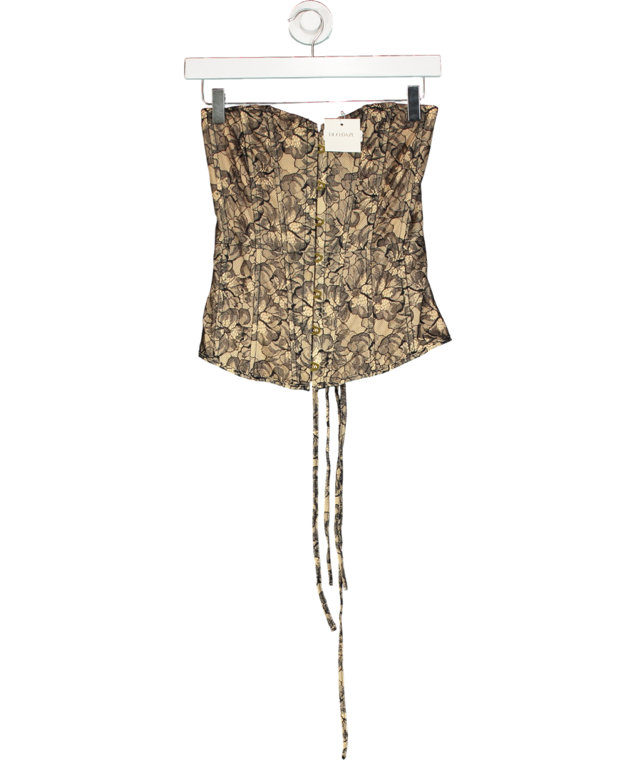 Duo Daze Beige Lace Corset Top UK XS