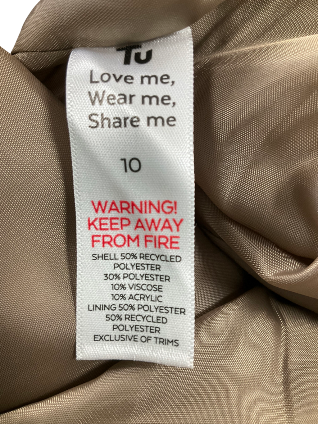 Sainsburys TU Beige Melange Twill Blazer UK 10