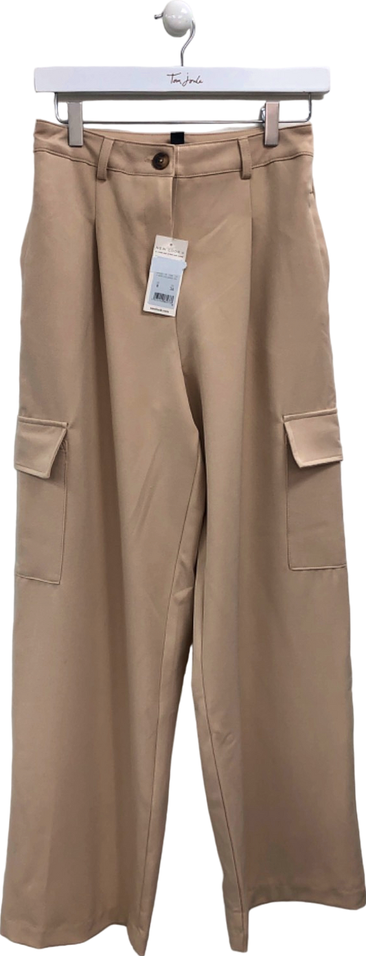 New Look Beige Cargo Trousers UK 8