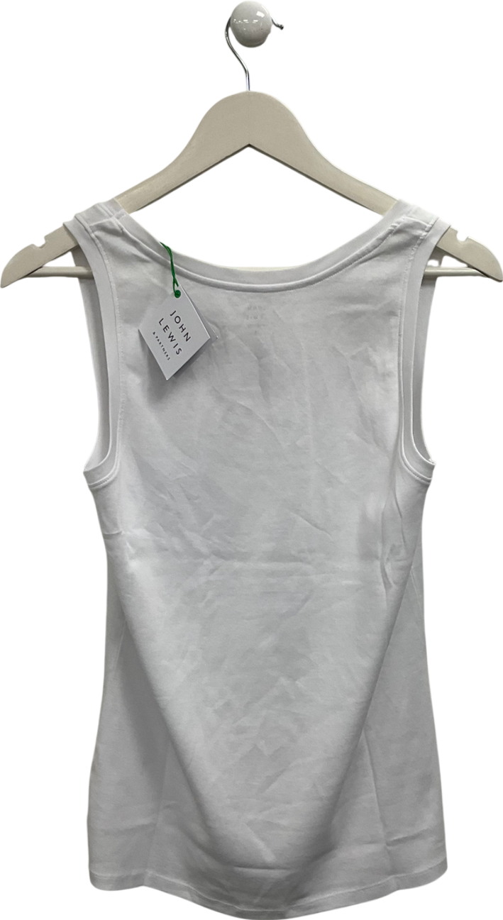 John Lewis White Organic Cotton Tank Top UK 14