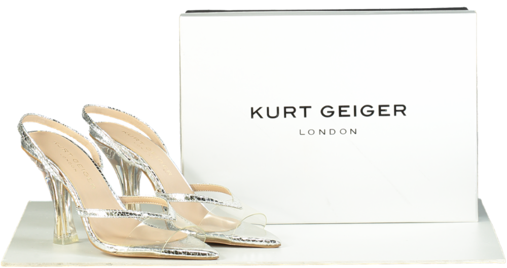 Kurt Geiger Silver Platform Heels UK 3