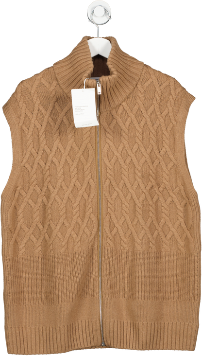 cos Beige Responsibly Sourced Wool Cable Knit Gilet BNWT UK L