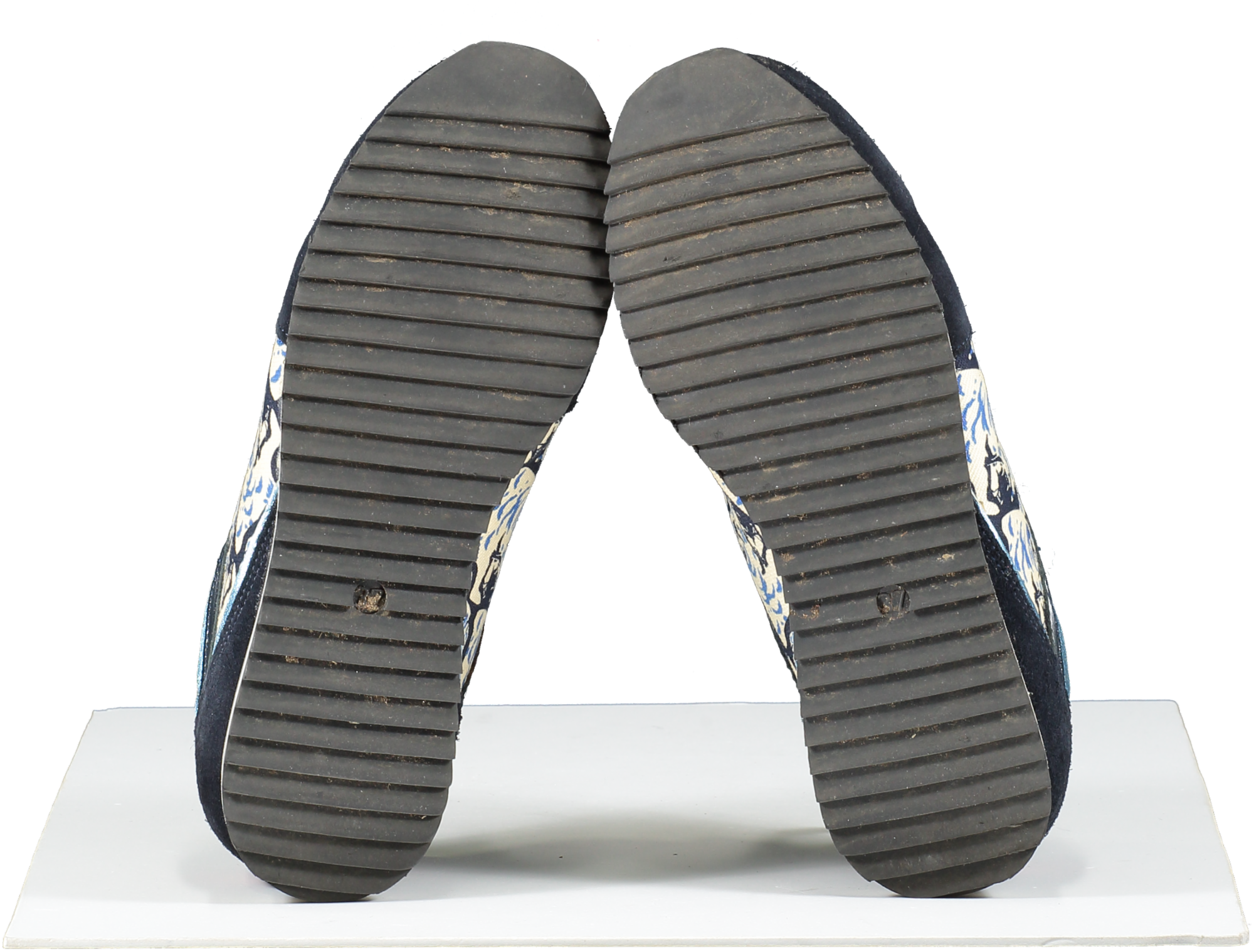 Kenzo Blue Crosta Navy Tiger Print Suede Trainers UK 4 EU 37 👠