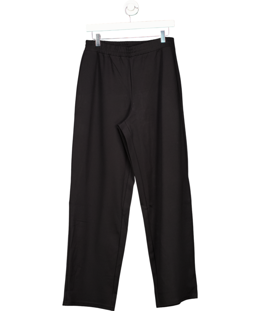 MANGO Black Elastic-waist Straight Trousers UK M