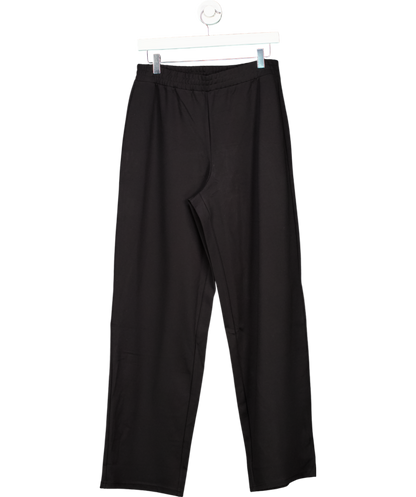 MANGO Black Elastic-waist Straight Trousers UK M