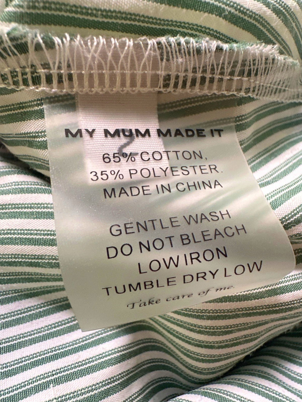 My Mum Made It Green Striped Skirt UK XS