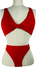 CRZ YOGA Red Sunshine Criss Cross Back Bikini UK 12