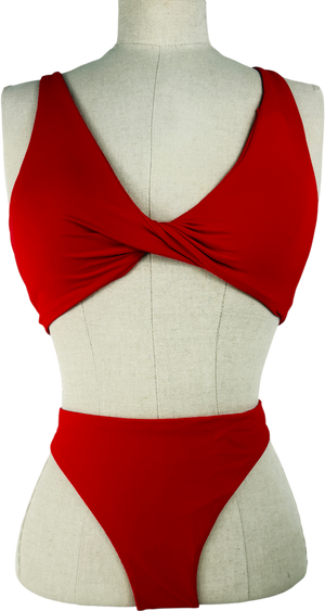 CRZ YOGA Red Sunshine Criss Cross Back Bikini UK 12