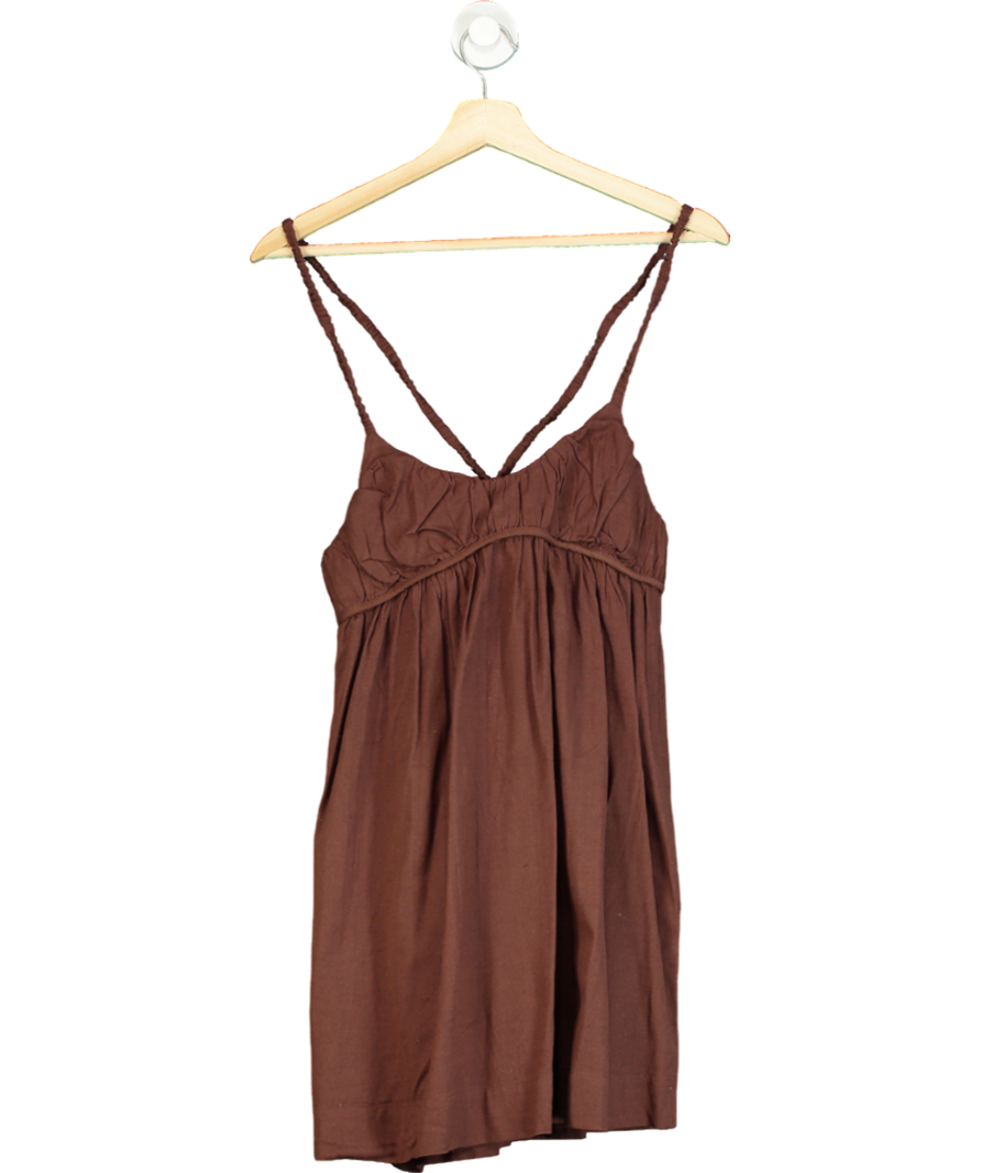 Free People Brown Tell All Mini Dress UK S